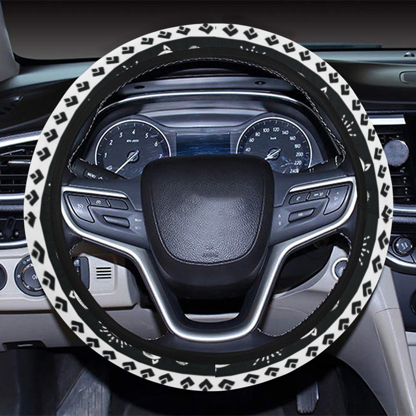 Tribal Pattern Print Design LKS305 Steering Wheel Cover with Elastic Edge