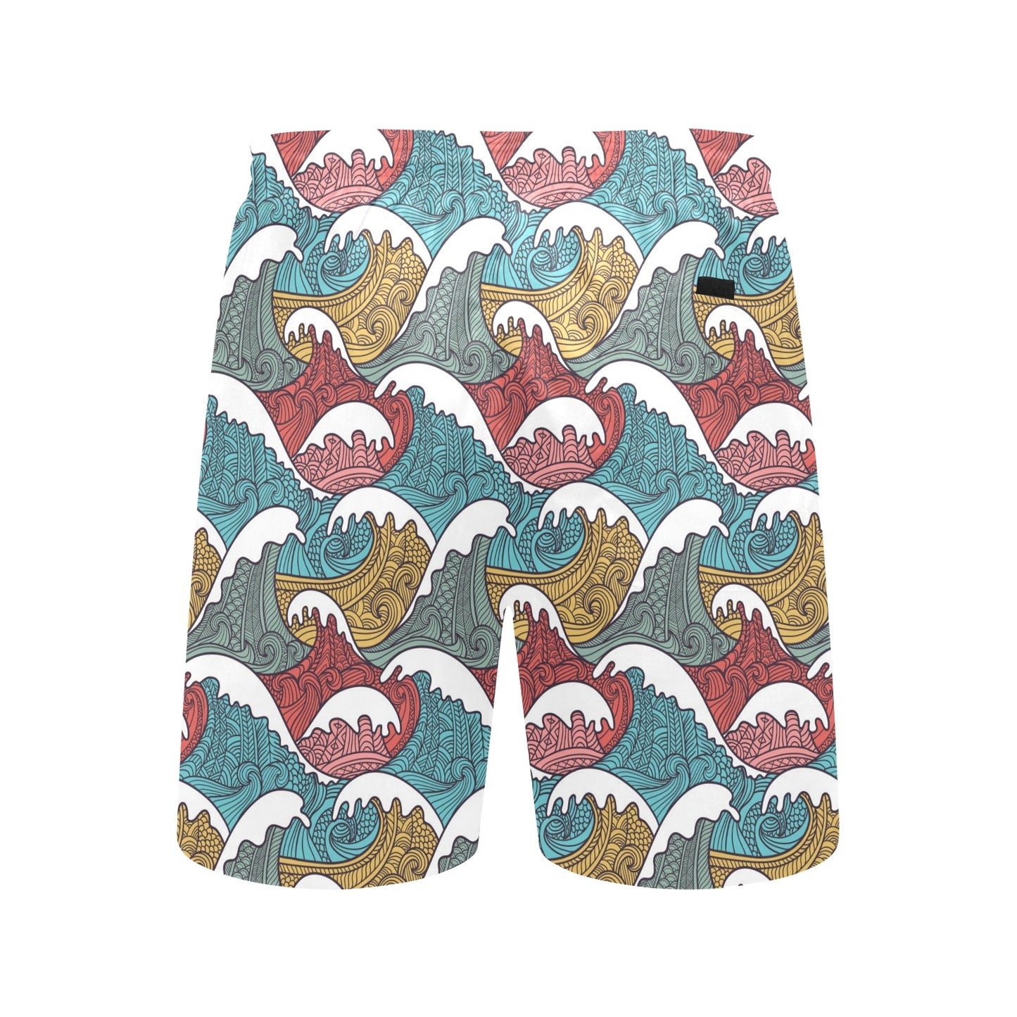 Tribal Wave Pattern Print Men's Swim Trunks Beach Shorts
