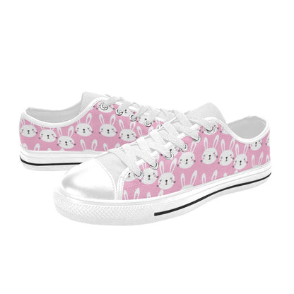 Rabbit Print Design LKS401 Women's White Low Top Shoes