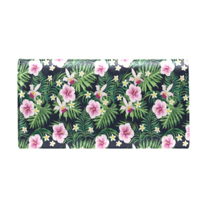 Hibiscus Tropical Print Design LKS309 Women's Trifold Wallet