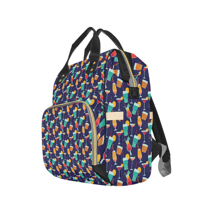 Cocktail Pattern Print Design 06 Diaper Bag Backpack