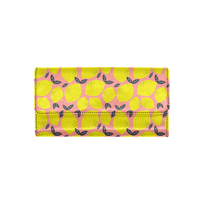 Lemon Pattern Print Design LM03 Women's Trifold Wallet