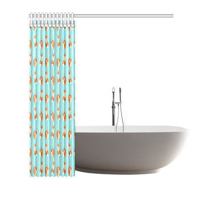 Fox Design Snow Print Pattern Shower Curtain