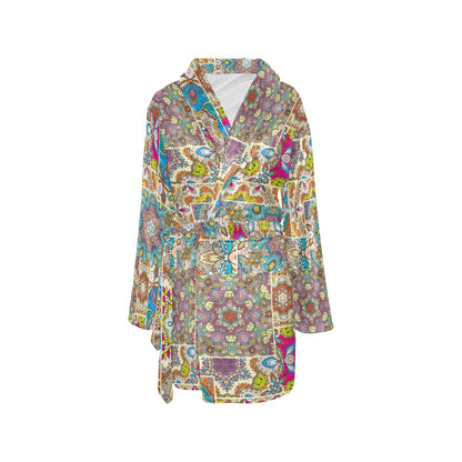 Patchwork Print Design LKS402 Women's Fleece Robe