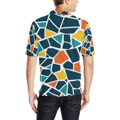 Mosaic Pattern Print Design 02 Men Polo Shirt