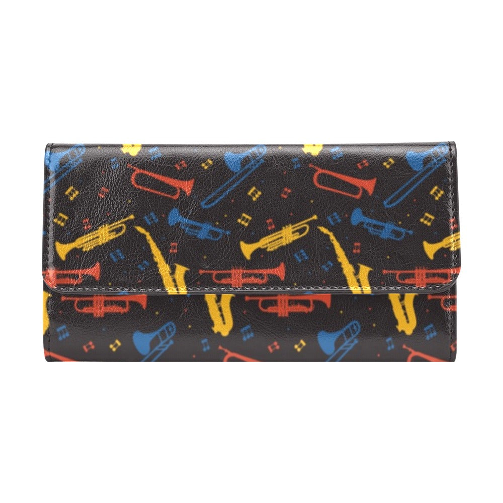 Saxophone Print Design LKS407 Women's Trifold Wallet