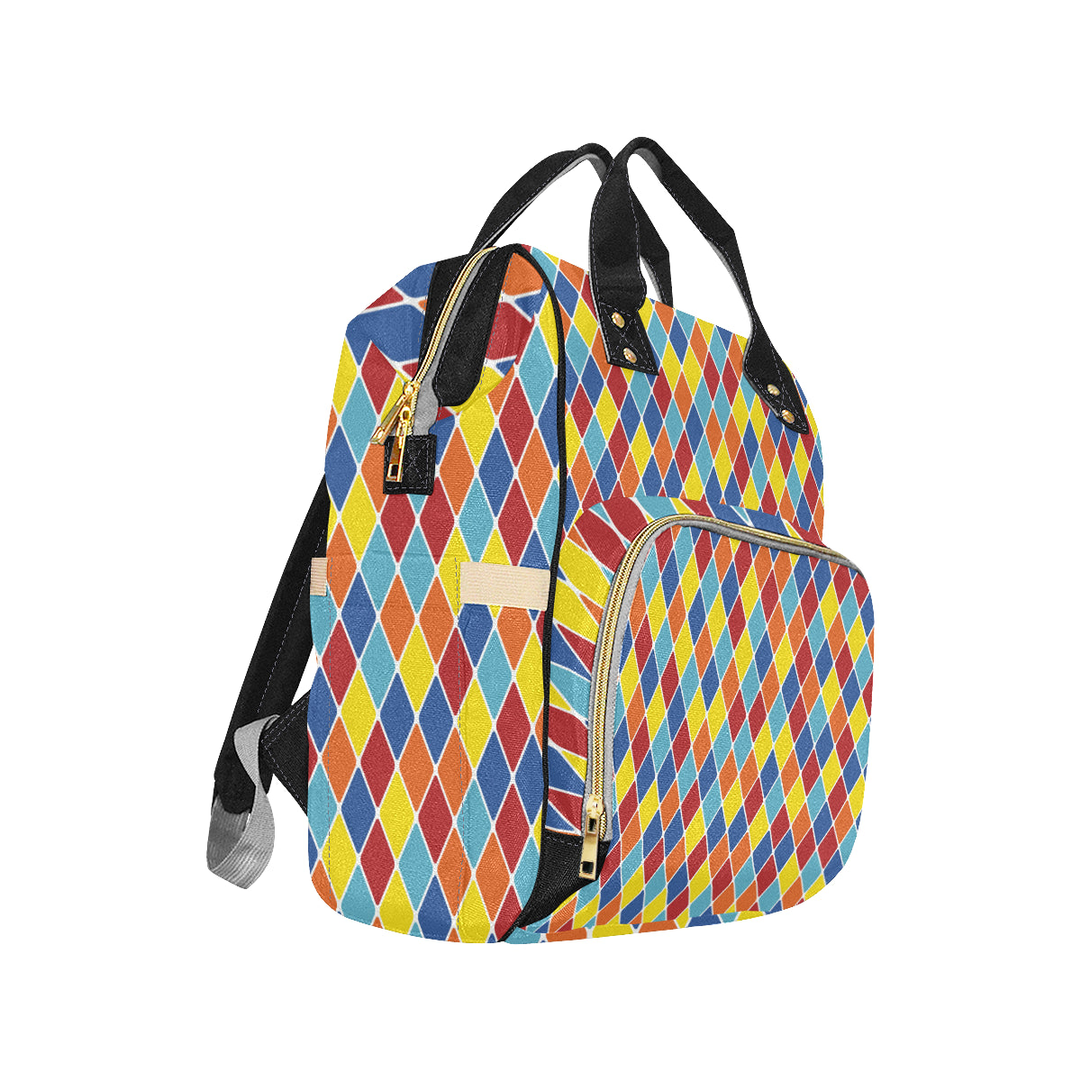 Harlequin Pattern Print Design 01 Diaper Bag Backpack