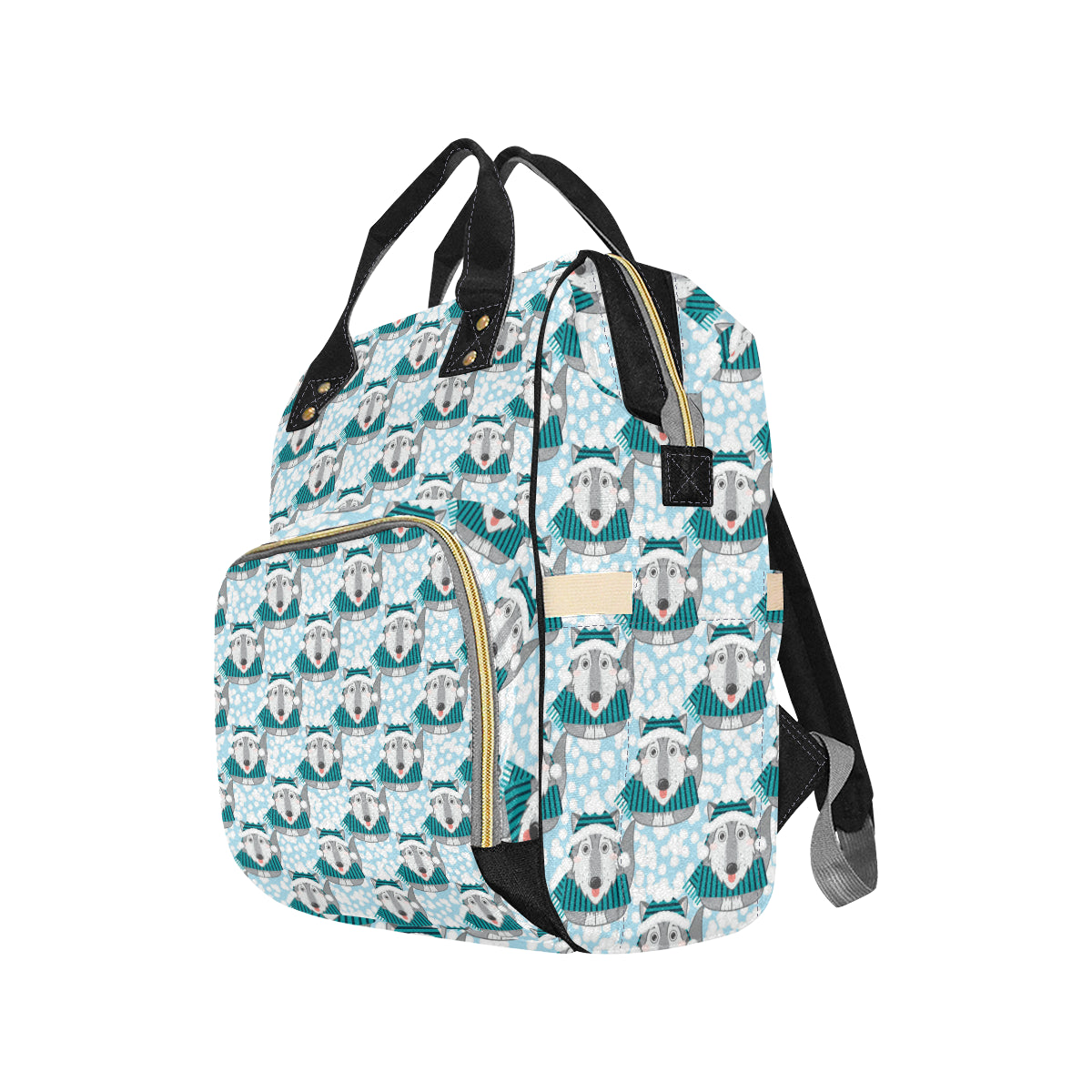 Alaskan Malamute Pattern Print Design 01 Diaper Bag Backpack