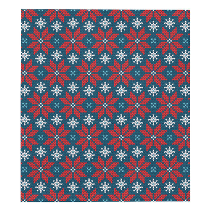 Poinsettia Pattern Print Design A02 Premium Quilt