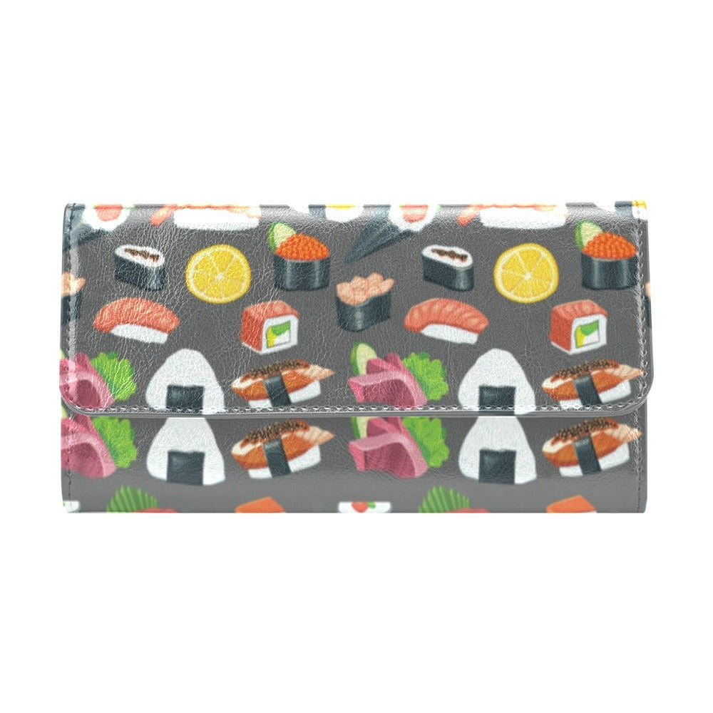 Sushi Print Design LKS302 Women's Trifold Wallet