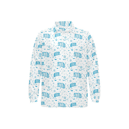 Hockey Print Design LKS303 Long Sleeve Polo Shirt For Men's