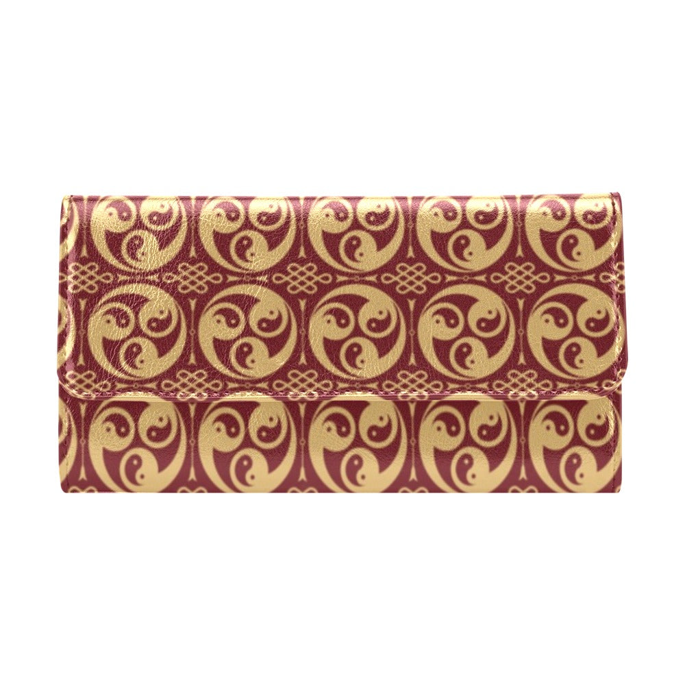 Yin Yang Style Pattern Design Print Women's Trifold Wallet