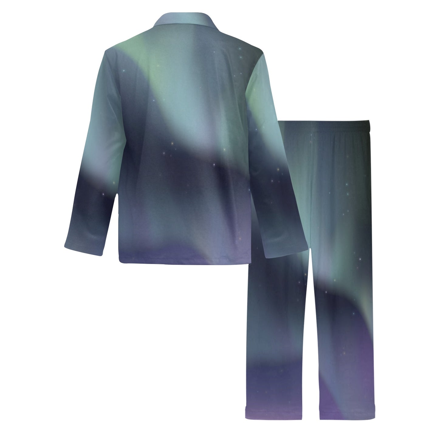 Aurora Borealis Pattern Print Design 01 Men's Long Pajama Set