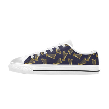 Harp Print Design LKS401 Women's White Low Top Shoes