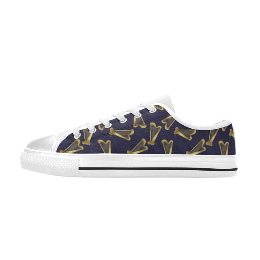 Harp Print Design LKS401 Women's White Low Top Shoes