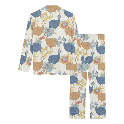 Guinea Fowl Pattern Print Design 01 Women's Long Pajama Set