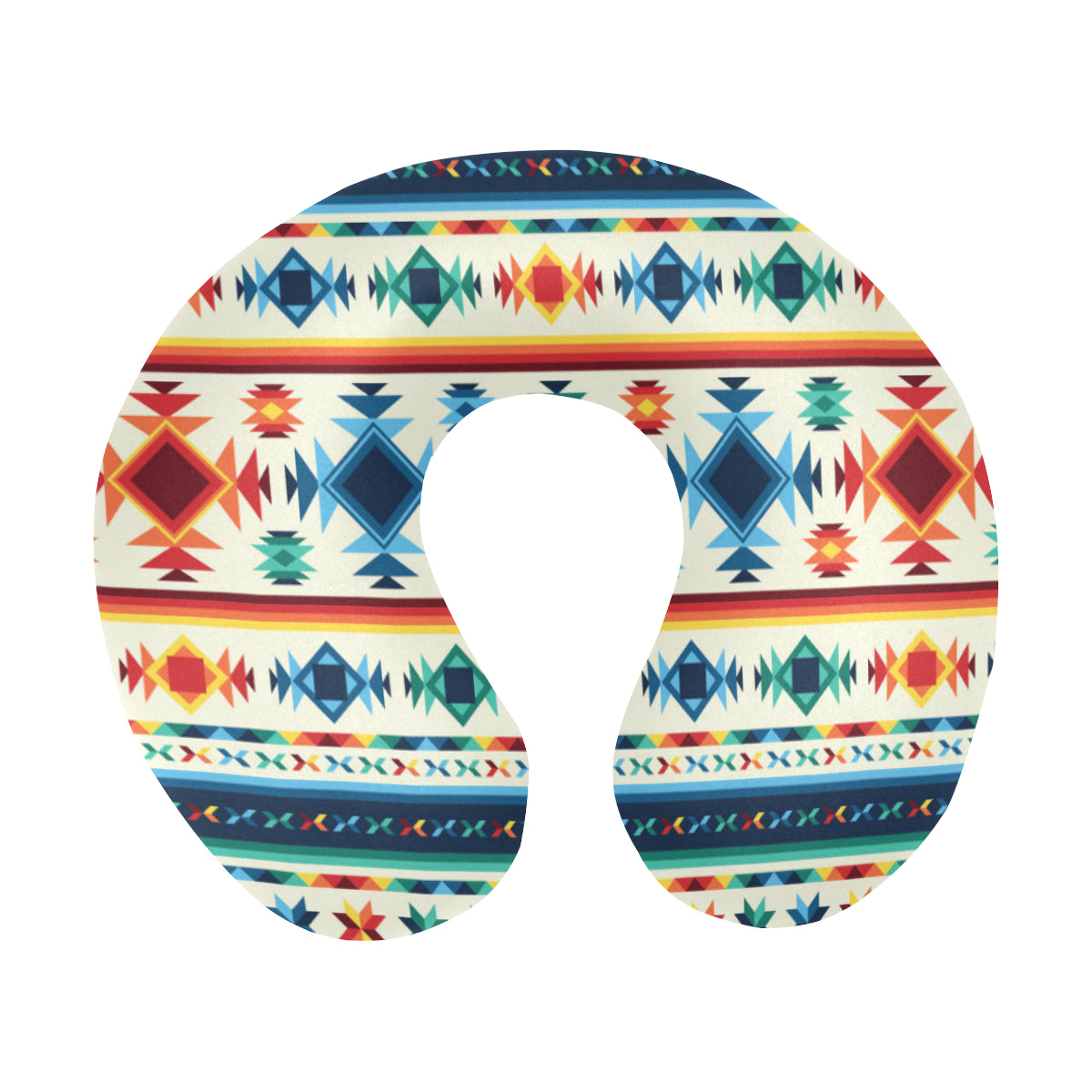 Aztec Pattern Print Design 02 U-Shaped Travel Neck Pillow