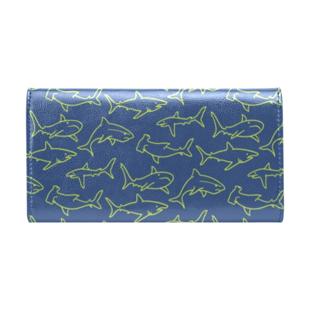 Shark Print Design LKS301 Women's Trifold Wallet