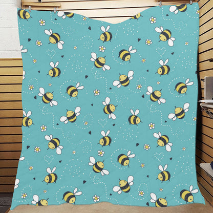 Bee Pattern Print Design BEE02 Premium Quilt