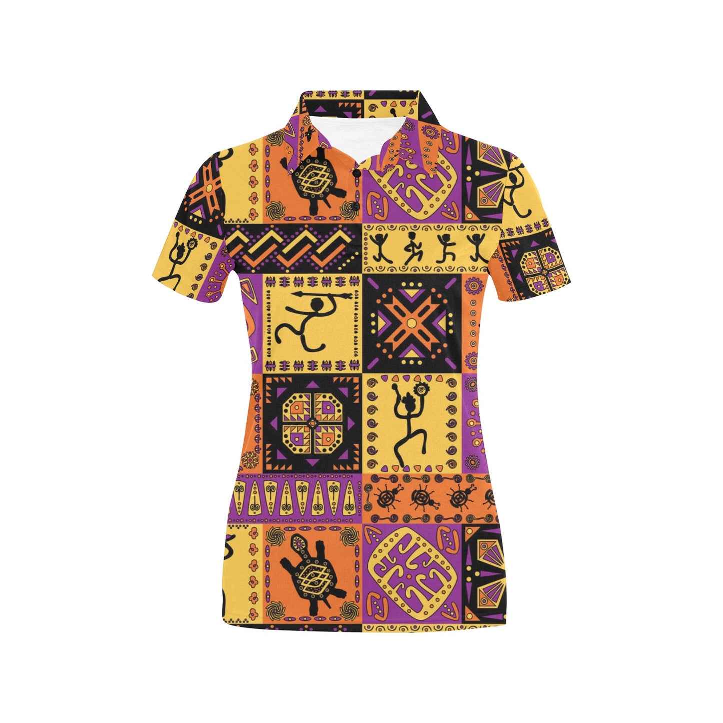 African Pattern Print Design 02 Women's Polo Shirt