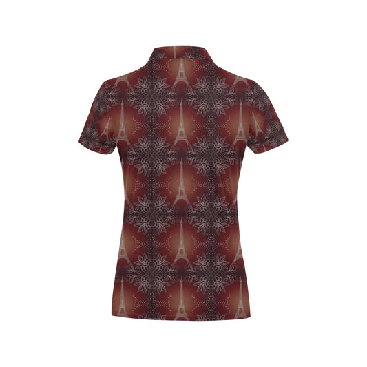 Eiffel Tower Drawing Print Women's Polo Shirt