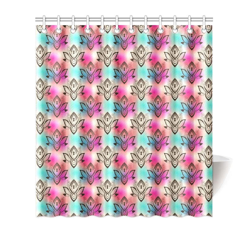 lotus Boho Pattern Print Design LO02 Shower Curtain