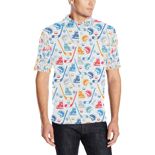 Hockey Equipment Print Design LKS301 Men Polo Shirt