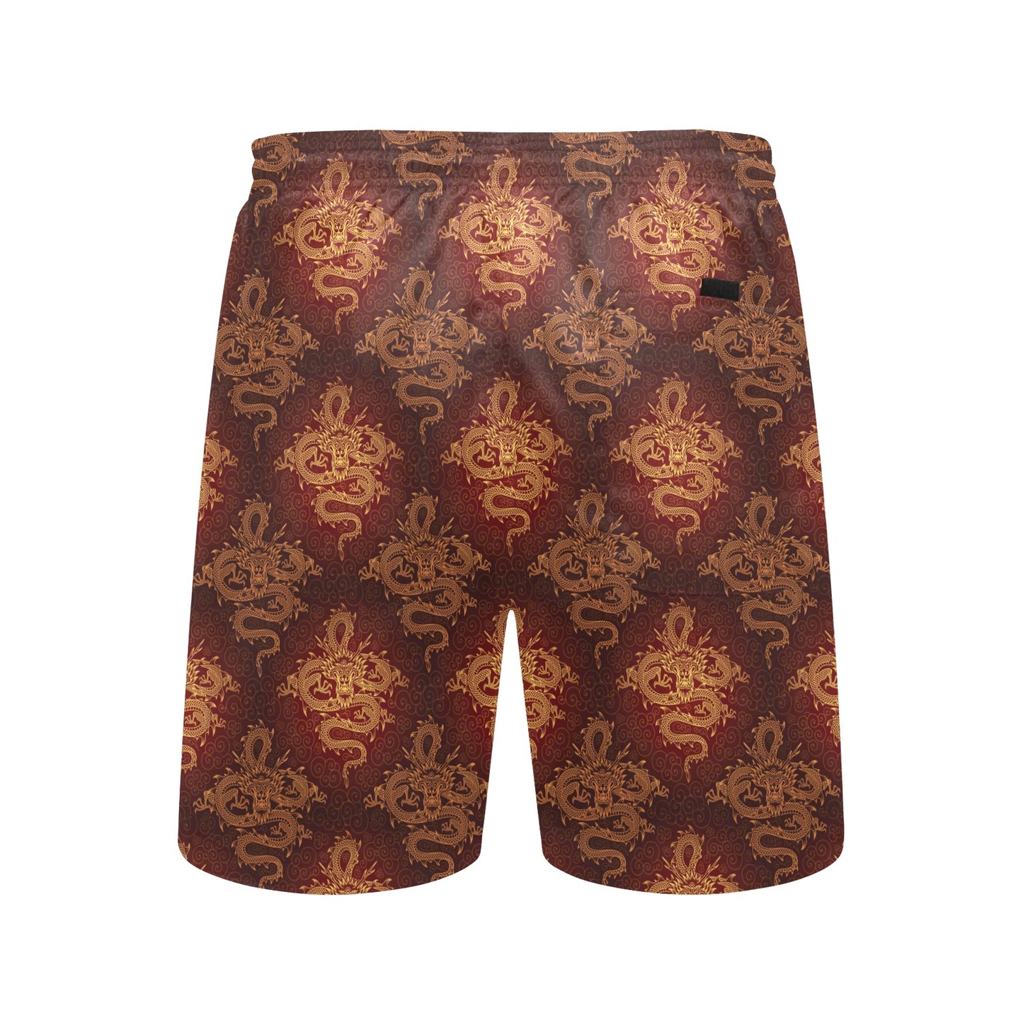 Chinese Dragons Gold Design Men's Swim Trunks Beach Shorts