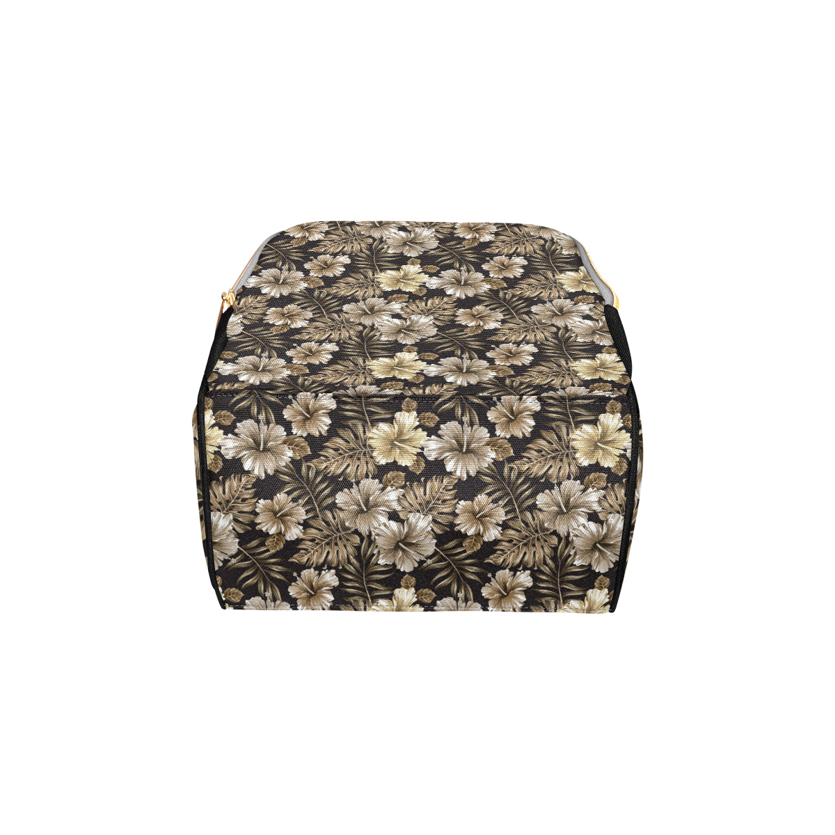 Brown Hibiscus Tropical Diaper Bag Backpack