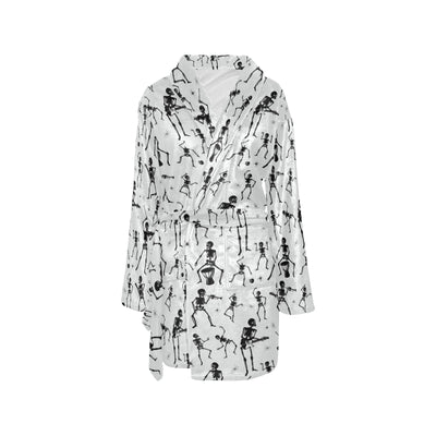 Skeleton Music Player Print Design LKS303 Women's Fleece Robe