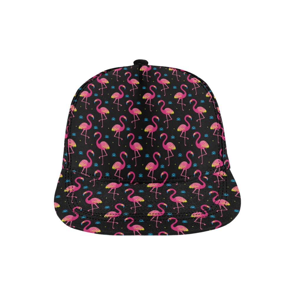 Flamingo Pink Neon Print Pattern Snapback Cap