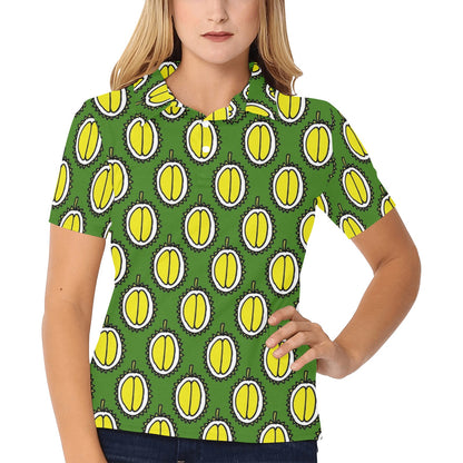 Durian Pattern Print Design DR01 Women's Polo Shirt