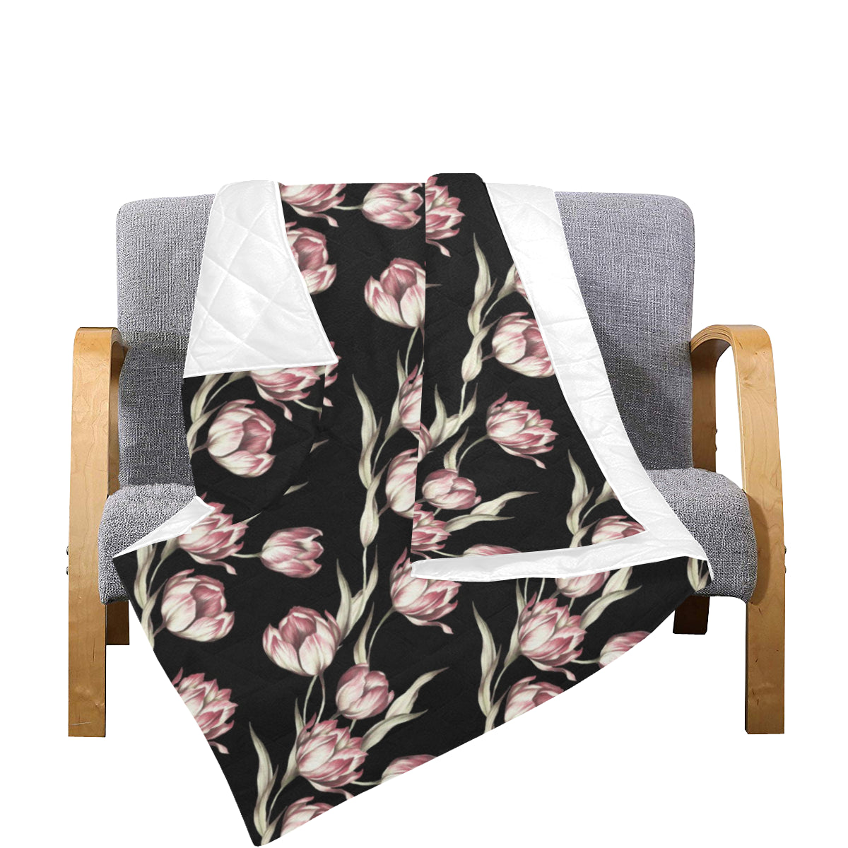 Tulip Pink Pattern Print Design TP02 Premium Quilt