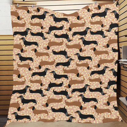 Dachshund Pattern Print Design 011 Premium Quilt