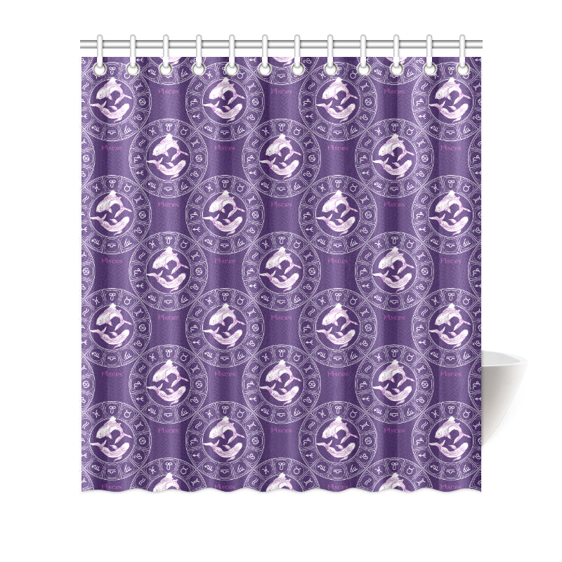 Pisces Pattern Print Design A02 Shower Curtain
