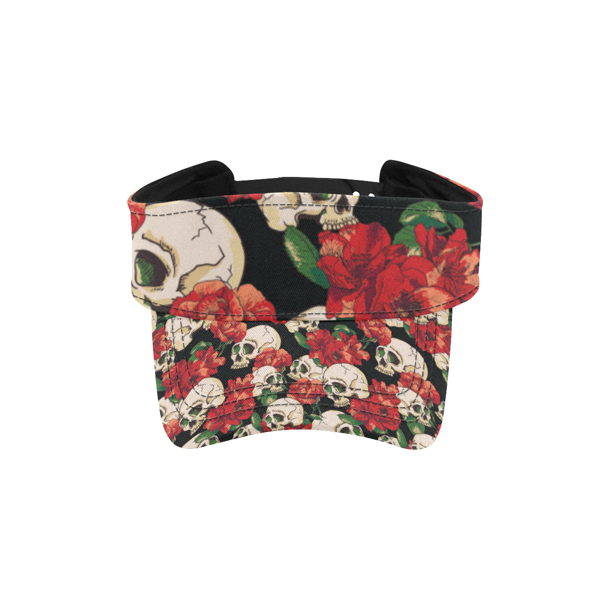 Skull Red Rose Unisex Sun Visor