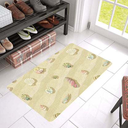 Beach with Seashell Theme Rubber Doormat