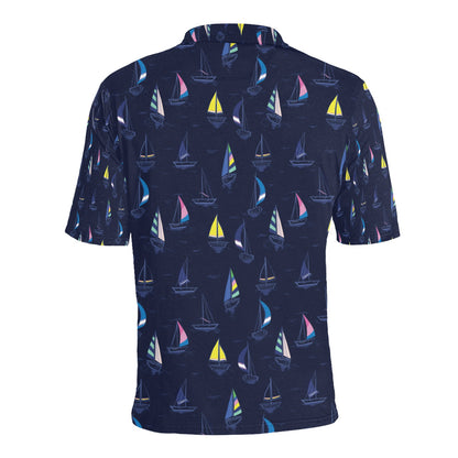 Sailboat Print Design LKS305 Men Polo Shirt