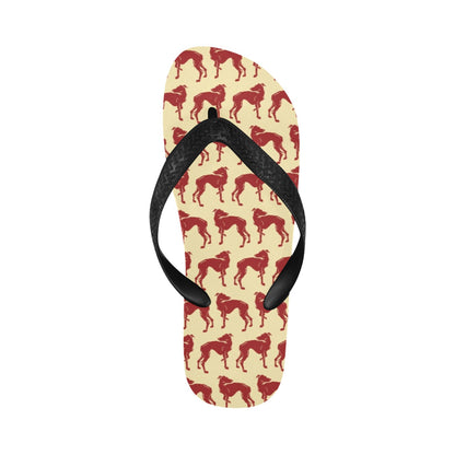 Whippets Print Design LKS301 Flip Flops