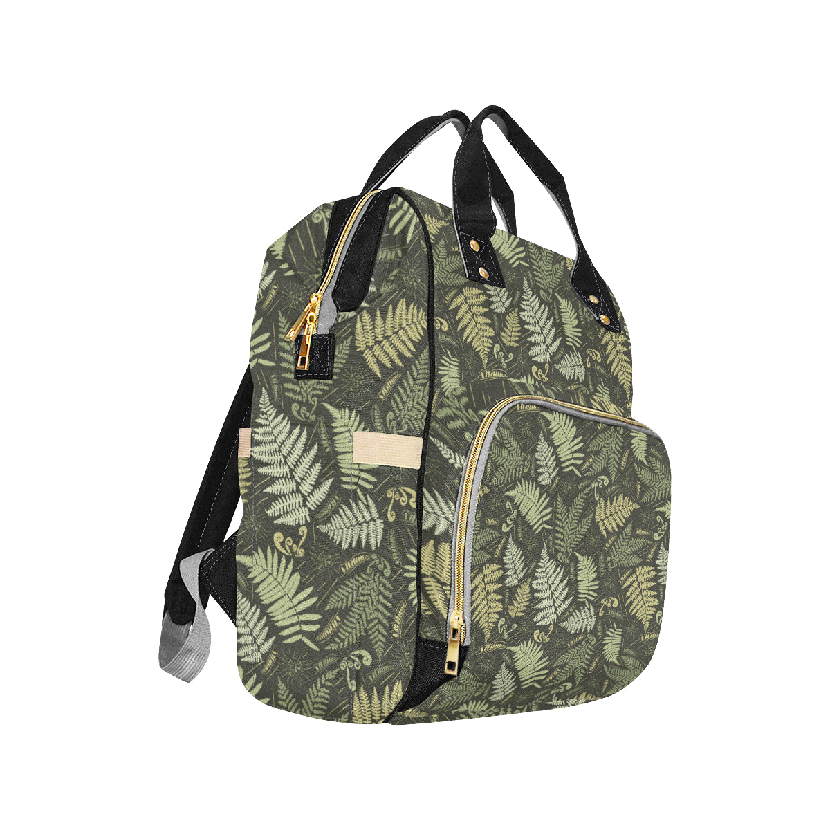 Fern Leave Green Print Pattern Diaper Bag Backpack