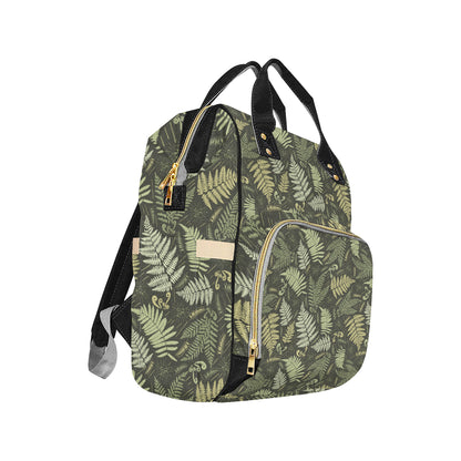 Fern Leave Green Print Pattern Diaper Bag Backpack