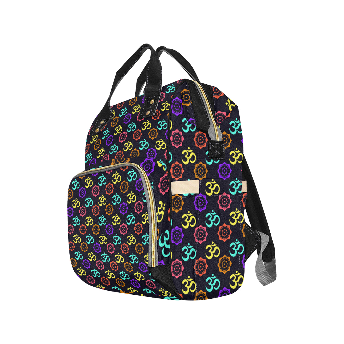 Chakra OM Print Pattern Diaper Bag Backpack