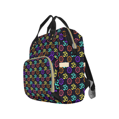 Chakra OM Print Pattern Diaper Bag Backpack