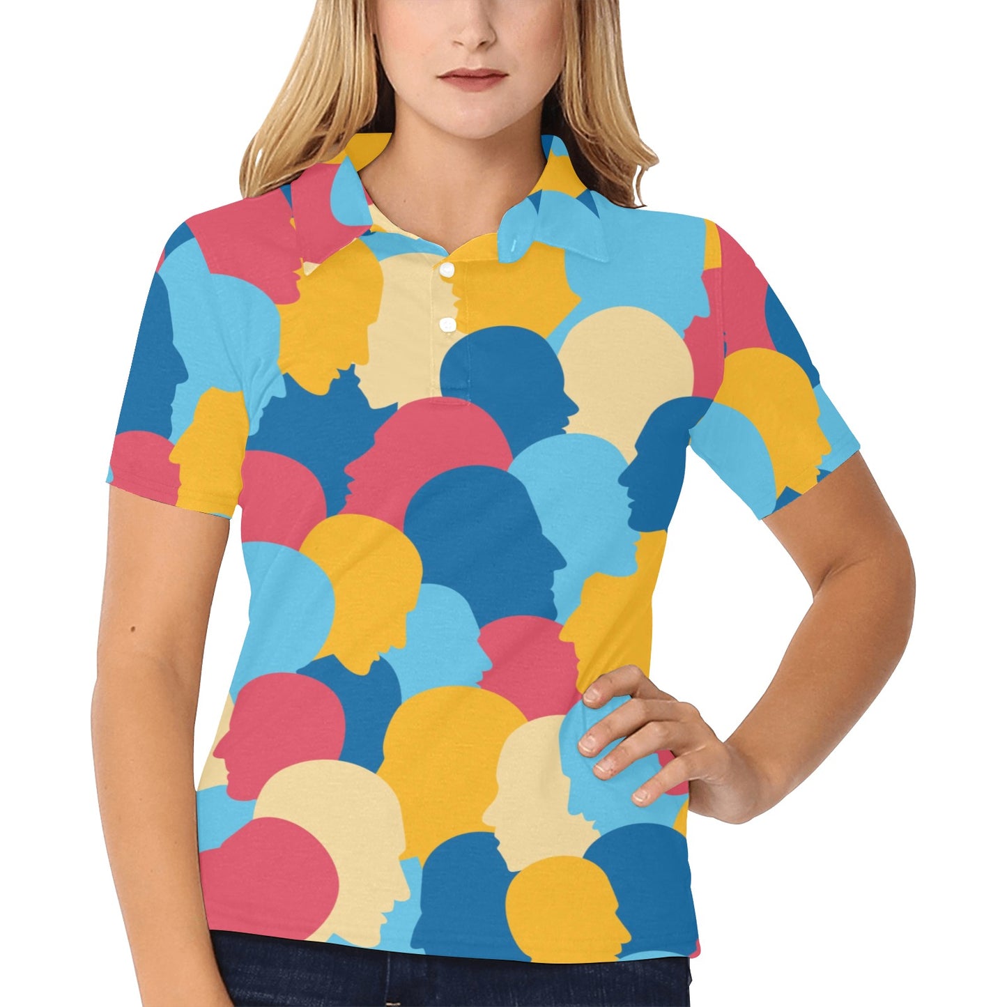 Psychology Pattern Print Design A02 Women's Polo Shirt