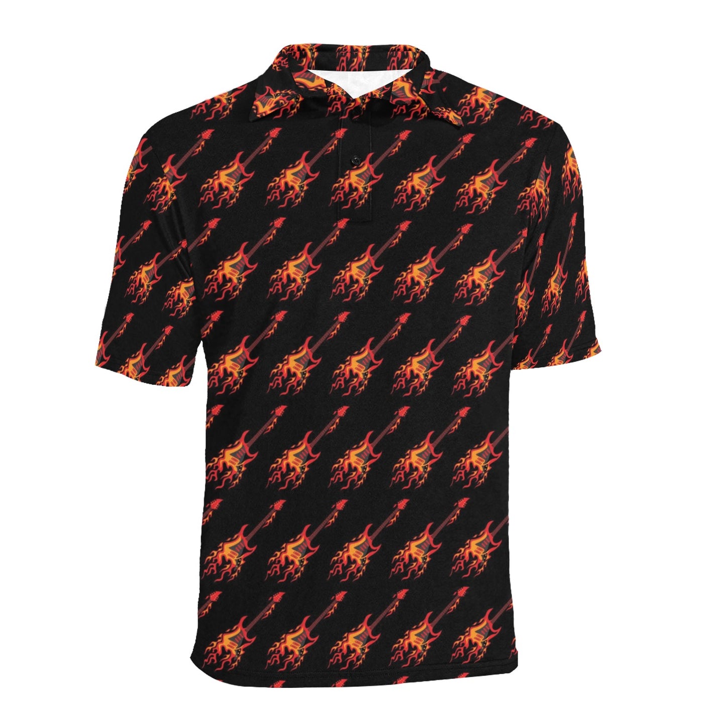 Electric Guitar Print Design LKS406 Men Polo Shirt