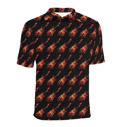 Electric Guitar Print Design LKS406 Men Polo Shirt