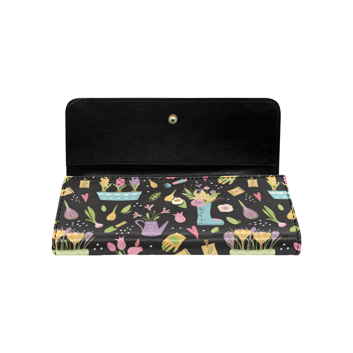 Gardening Pattern Print Design G03 Women's Trifold Wallet