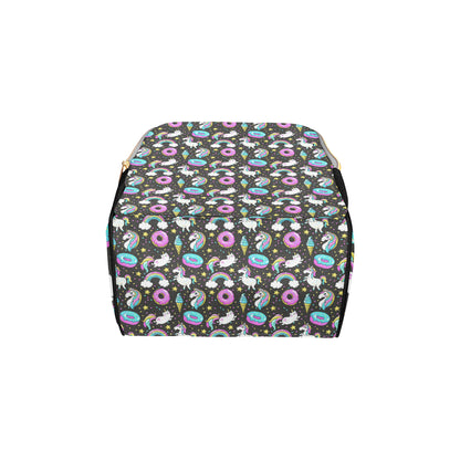 Donut Unicorn Pattern Print Design DN09 Diaper Bag Backpack