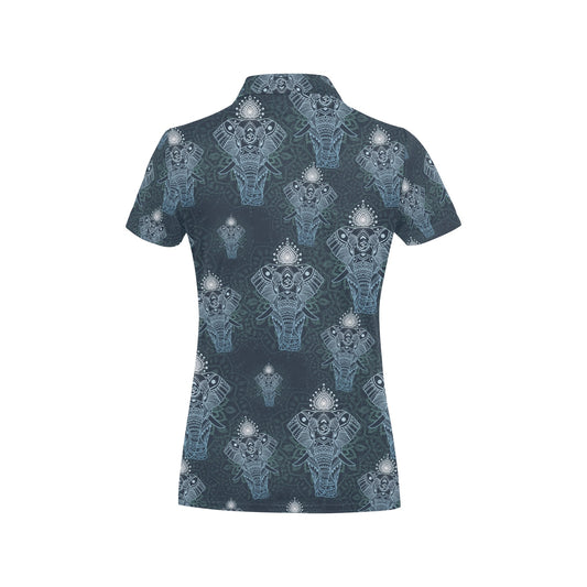 Elephant Mandala Women's Polo Shirt