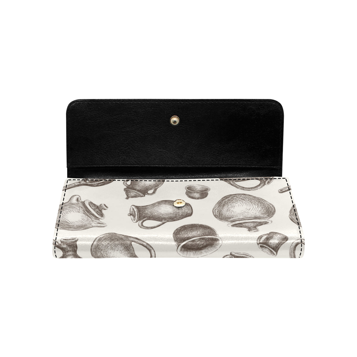 Pottery Pattern Print Design A01 Women's Trifold Wallet